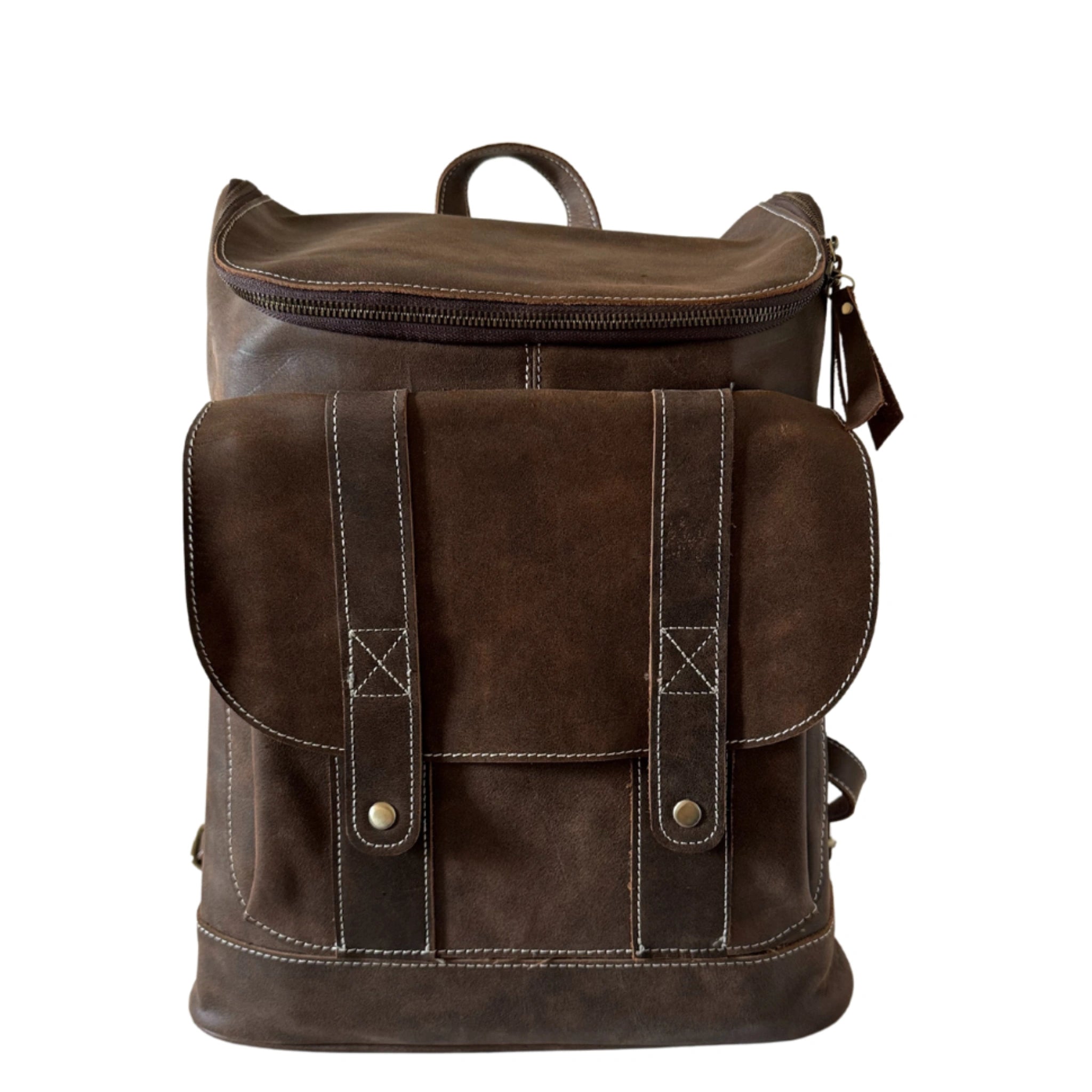 chic dark brown backpack front side