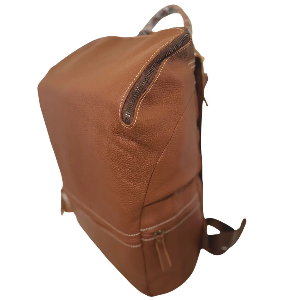 brown genuine leather backpack Hokaia Brown Leather Backpack