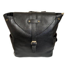 Hokaia black leather backpack top