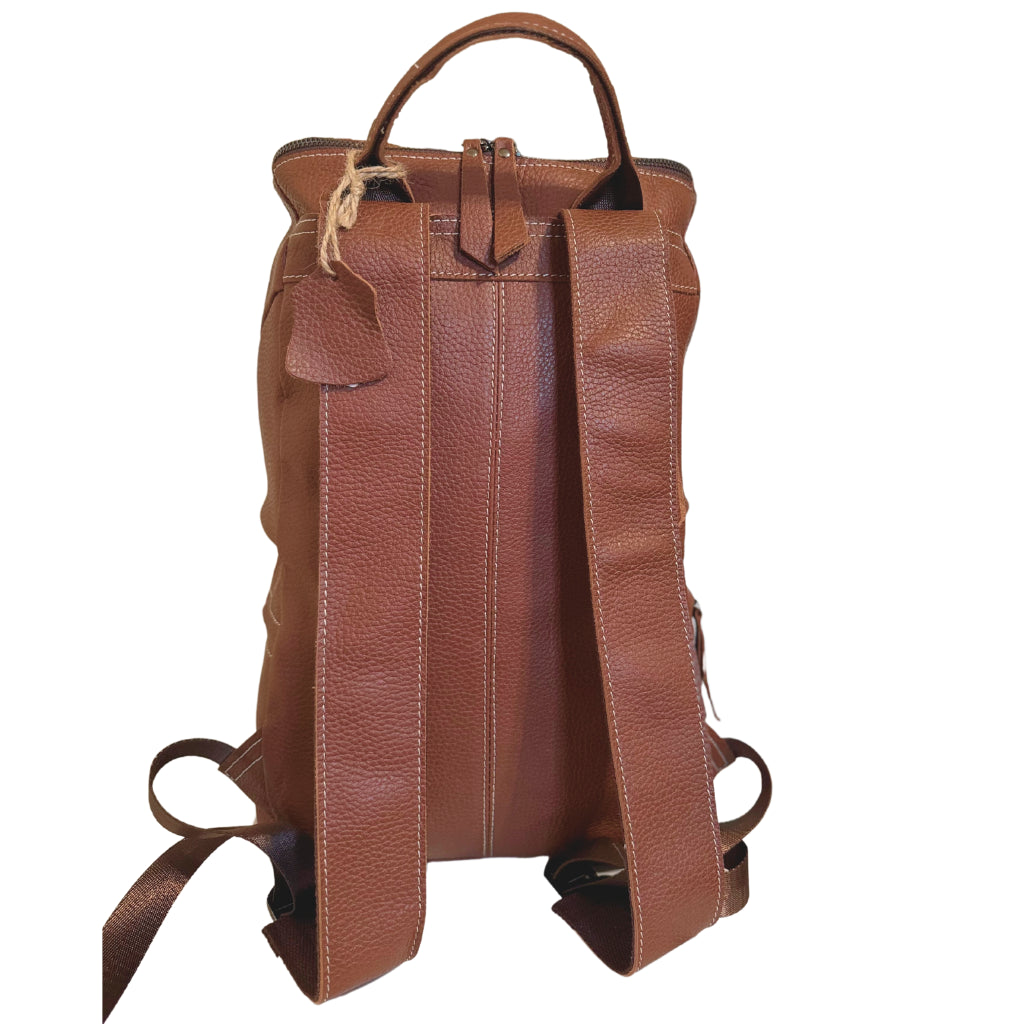 brown leather hobo backpack Hokaia Brown Leather Backpack