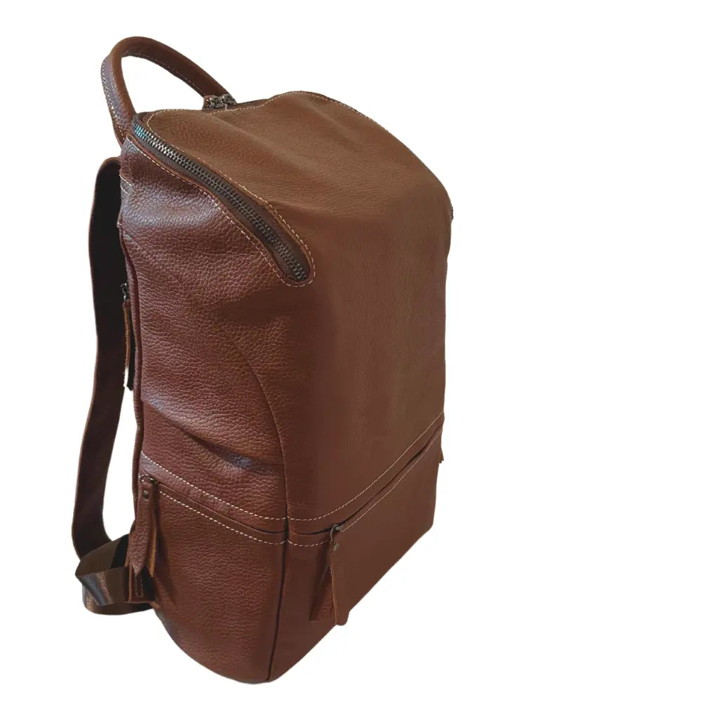 Hokaia Brown Leather Backpack