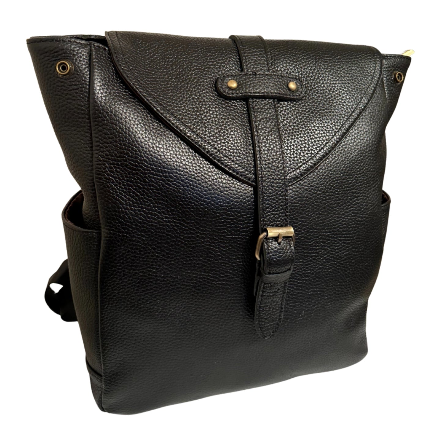 black vintage haiku leather backpack Hokaia Black Leather Backpack for Everyday Elegance