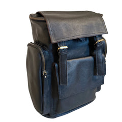 Hokaia Full Grain Black Leather Backpack