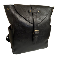 black leather backpack mens