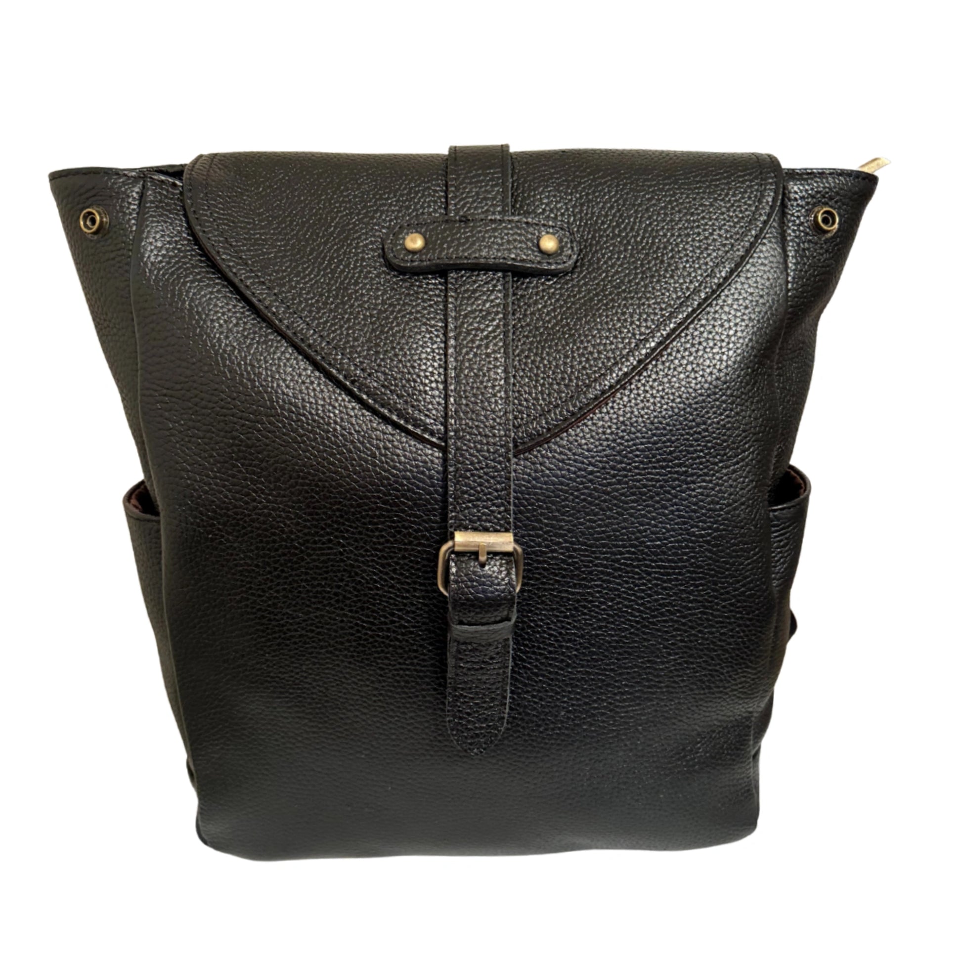 Hokaia Black Leather Backpack for Everyday Elegance