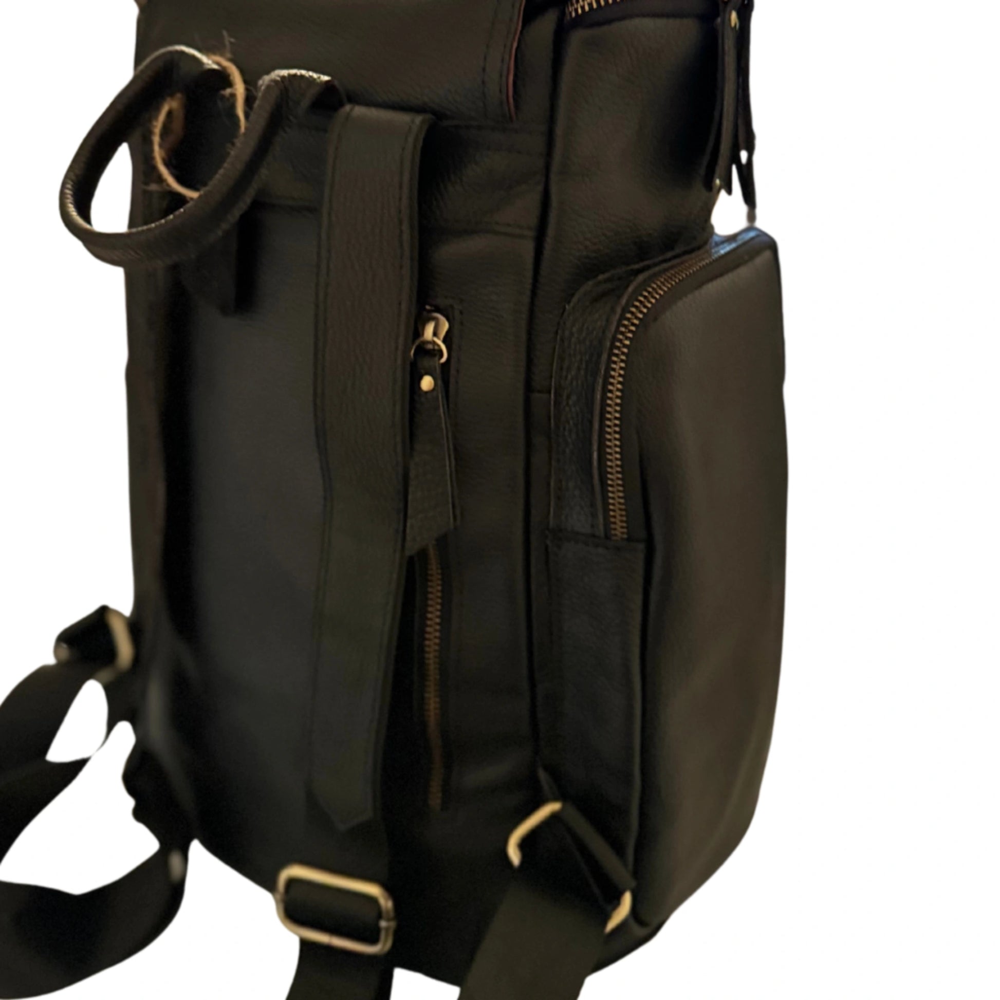 black vintage haiku leather backpack HARI II This back pack is made using a durable lining material Hokaia Full Grain Black Leather